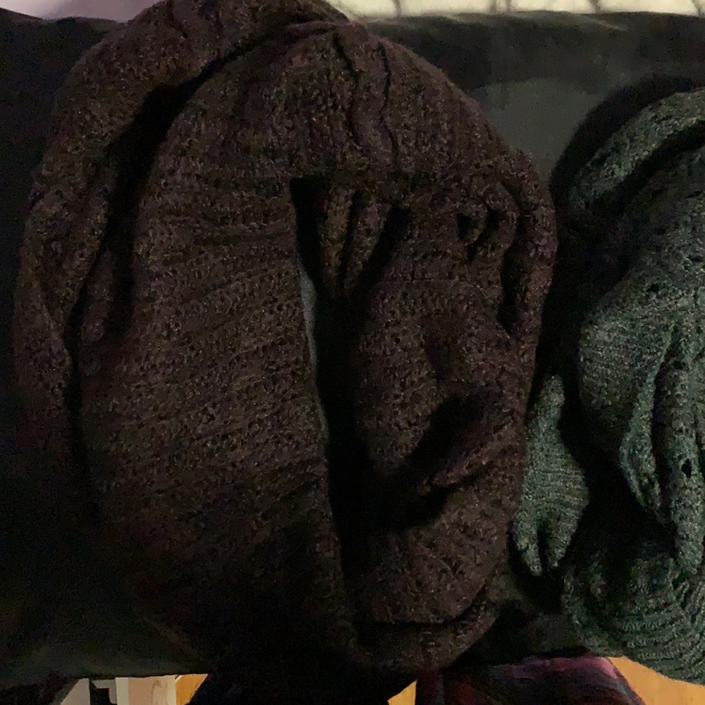 Bundle of 2 Circle Scarves:Dark Purple & Green